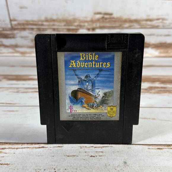 BIBLE ADVENTURES Black cart Nintendo NES Video Game Cartridge Cleaned Tested - Picture 1 of 4